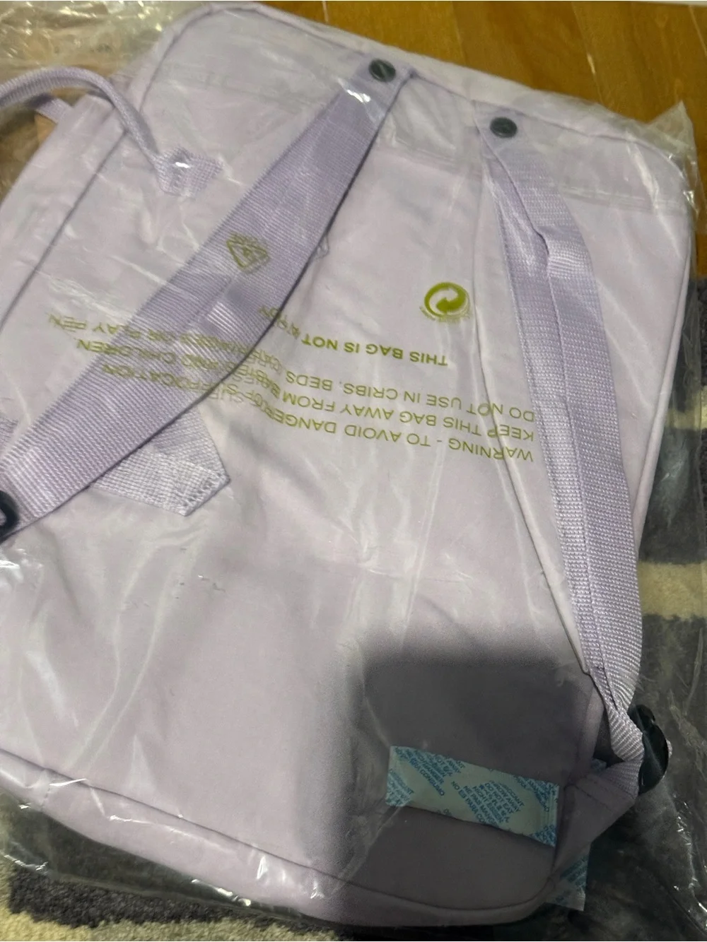 Fjallraven Kanken Lilac Backpack with Red Logo